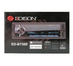 Edison ED-BT300 Oto Teyp MP3 Çalar/FM Radyo/USB/AUX/SD/BT/2 Amfi Çıkışlı/4*50W/APP Kontrol/Kumanda