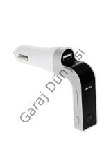 CARG7 Bluetooth Araç FM Transmitter Torimo Usb Girişli Beyaz Android İOS Cihazlar Uyumlu