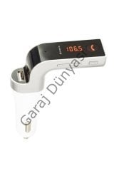 CARG7 Bluetooth Araç FM Transmitter Torimo Usb Girişli Beyaz Android İOS Cihazlar Uyumlu