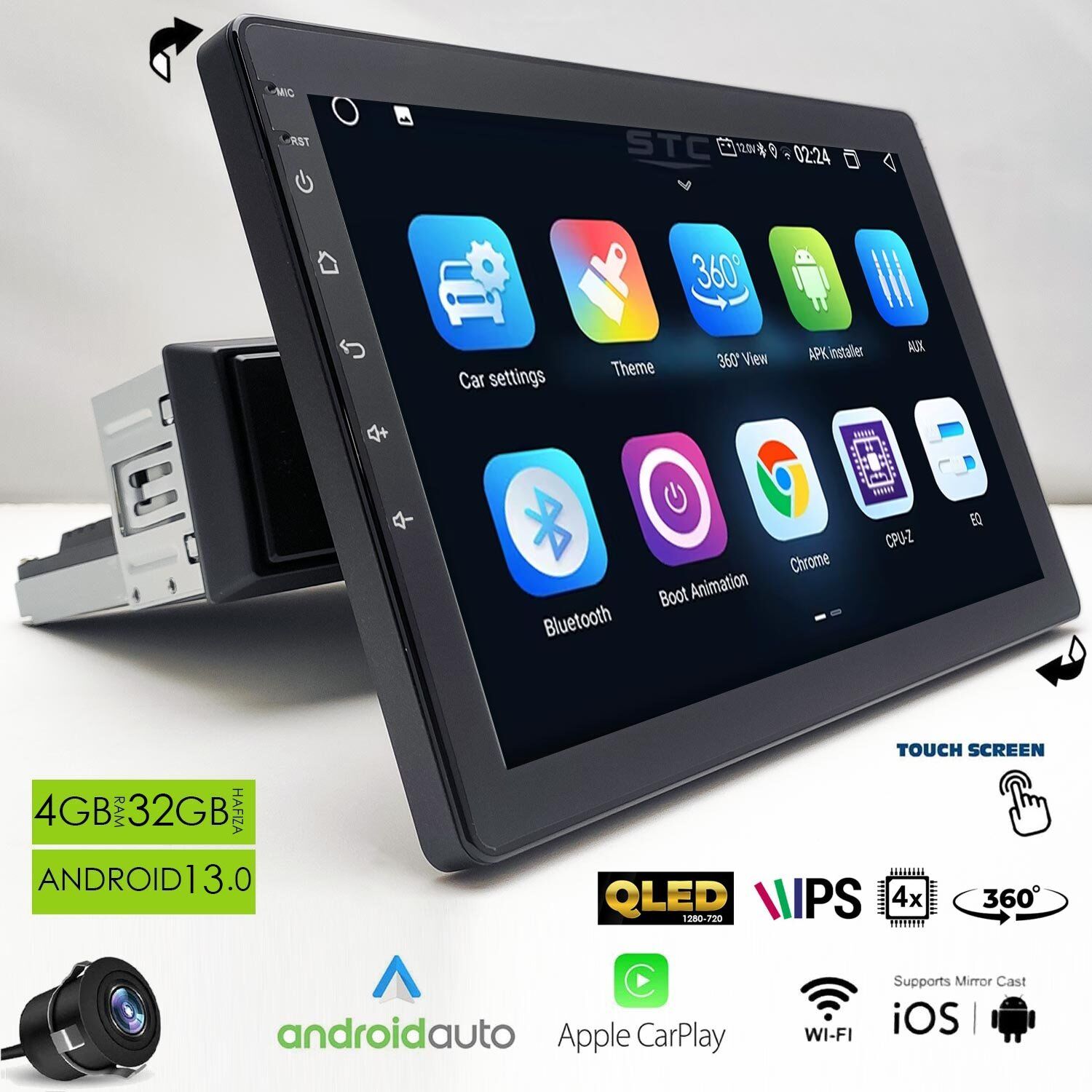 NEWFRON NF-H1R Android Ekran Multimedya 10.1 İnç 4+32GB Android 13 4 Çekirdek Oynar Başlık