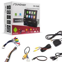 SOUNDWAY SW-10600 Android İndash Teyp 7 İnç 2+64GB Android 14 BT USB SD HD FM Mirrorlink Carplay