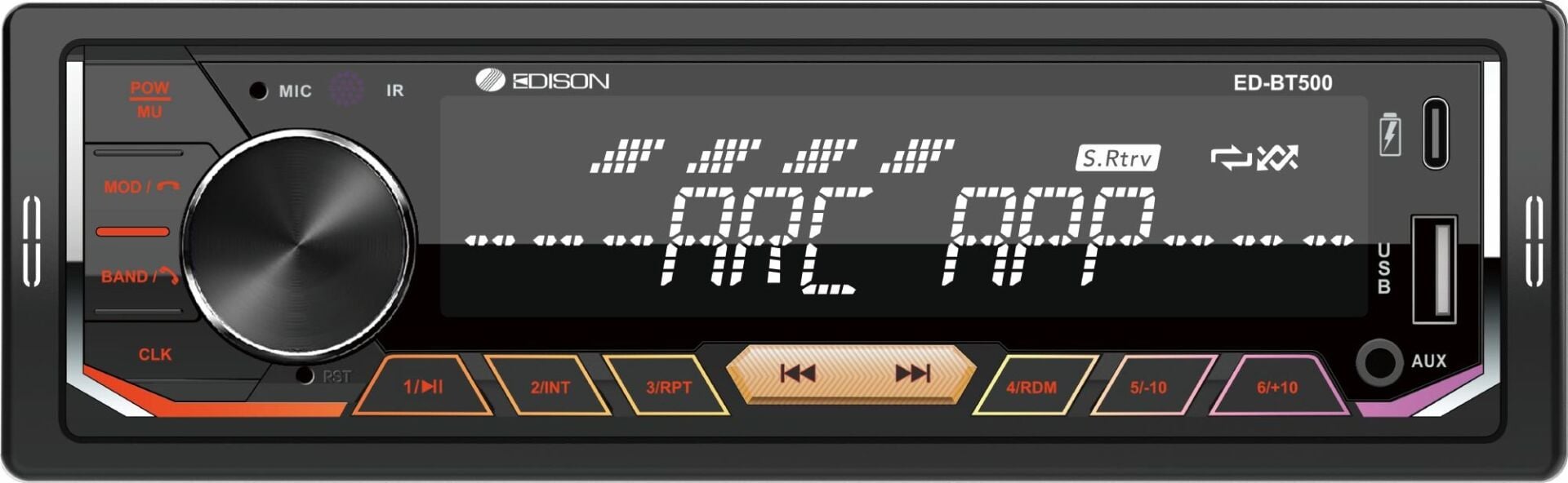Edison ED-BT500 Oto Teyp Bluetooth USB SD AUX FM Radyo App Kontrol Amf Uyumlu 4*50W