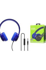 Borofone BO5 Hi-Fi Stereo Mikrofonlu Kablolu Kulak Üstü Kulaklık - 40mm Sürücülü, 3.5mm Jack Girişli (Mavi)