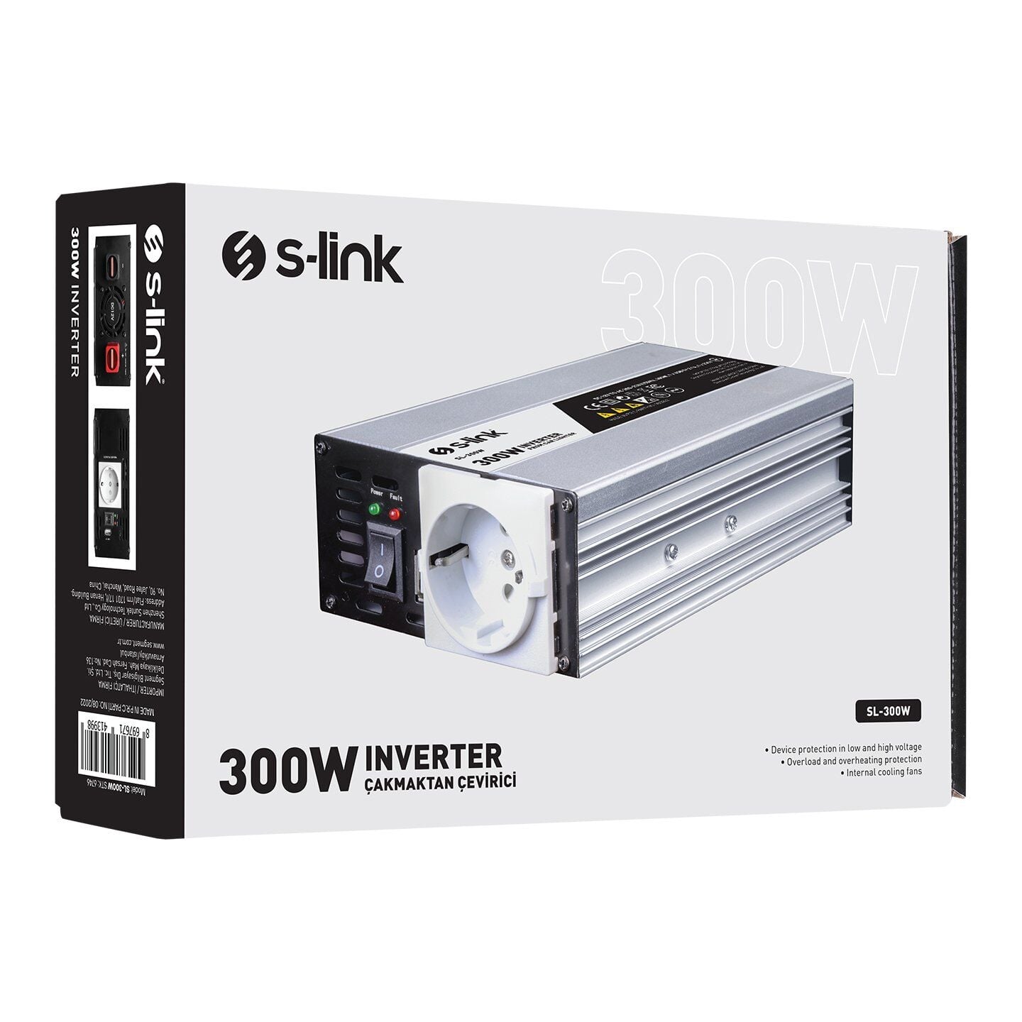 S-LİNK SL-300W Çakmak Power İnverter 12V 300W