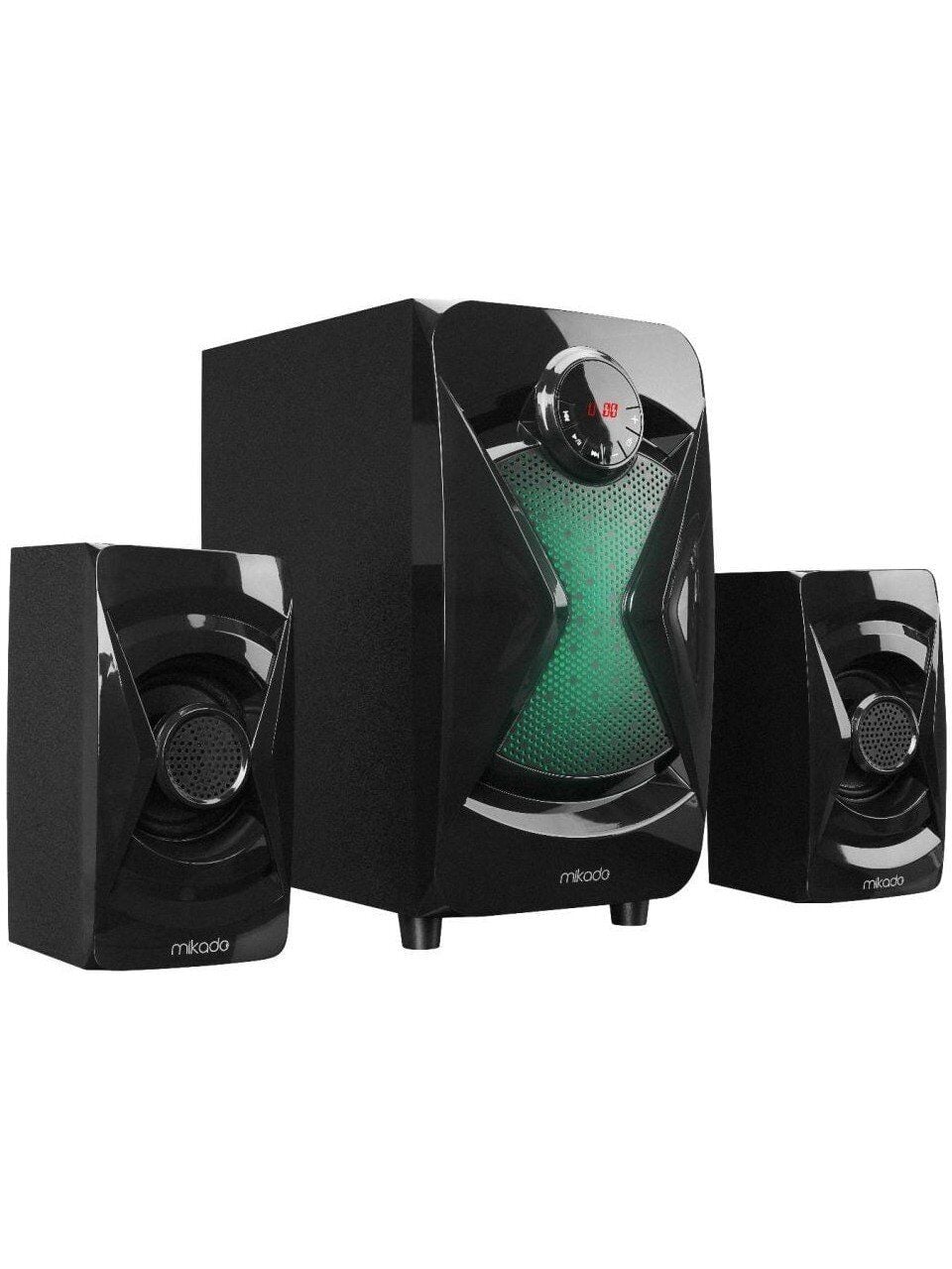 Mikado MD-370BT 38W Siyah BT/AUX/USB/FM/LED Işıklı Multimedia Speaker 2+1 Ses Sistemi
