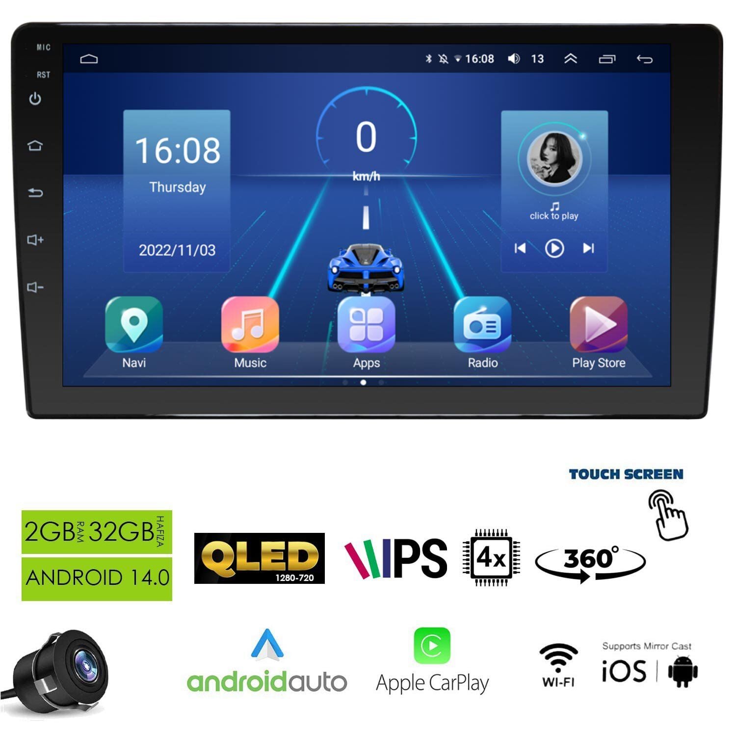 VİSOR MD-210 Tablet Multimedya Android 9 İnç Universal 2+32GB 4 Çekirdek