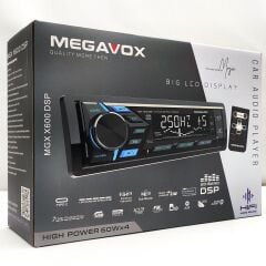 MEGAVOX MGX-X600 DSP Oto Teyp 4X60 Watt Bluetooth Mobil Aplikasyon Usb Fm Aux 7 Renk Ekranlı