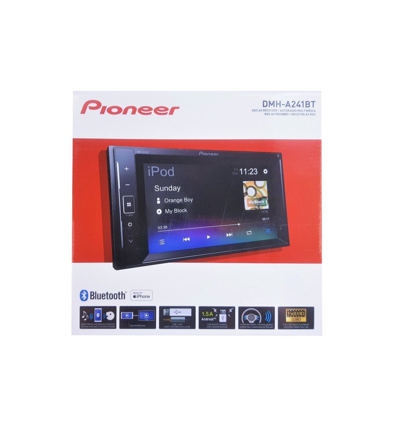 Pioneer DMH-A241BT Bluetoth'lu Iphone Android Uyumlu 6.2