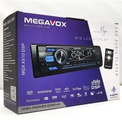 MEGAVOX MGX-X510 DSP Oto Teyp 4X60 Watt Bluetooth Mobil Aplikasyon Usb Fm Aux 7 Renk Ekranlı