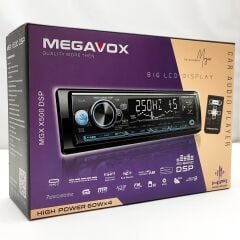 MEGAVOX MGX-X500 DSP Oto Teyp 4X60 Watt Bluetooth Mobil Aplikasyon Usb Fm Aux 7 Renk Ekranlı