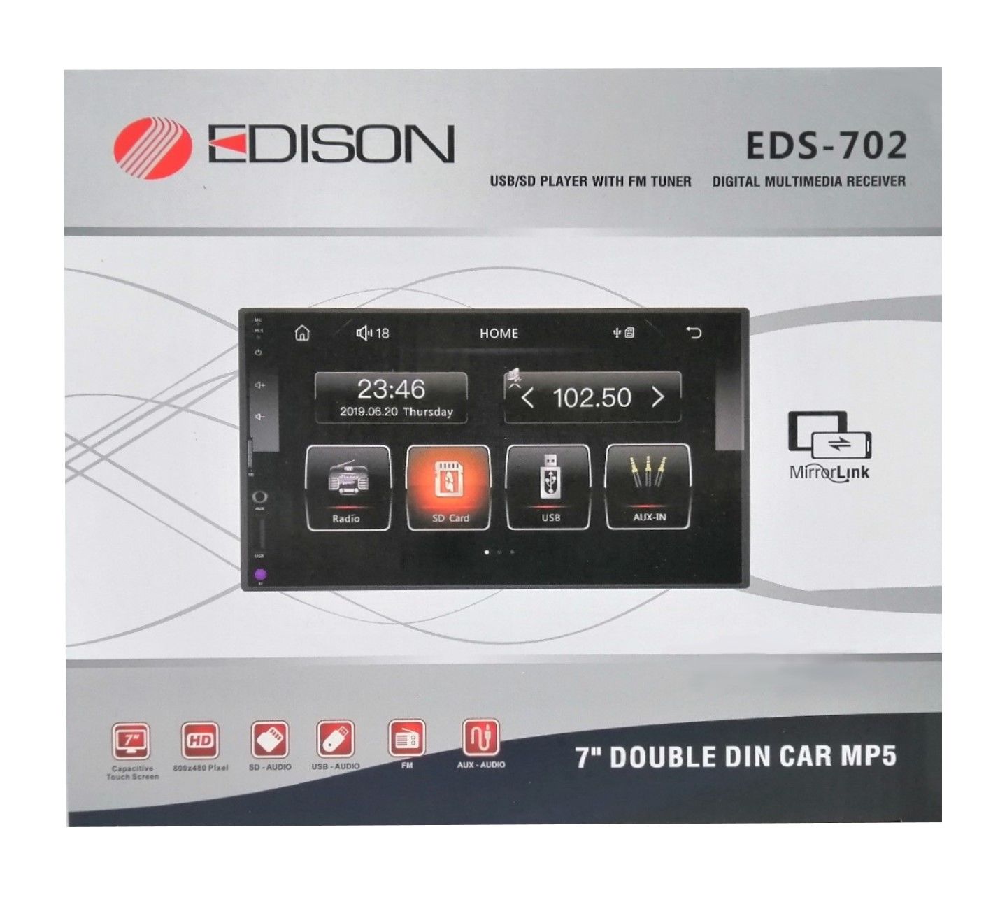 EDISON EDS-702 7 Inch Double Teyp USB Mirror Link MP5 Bluetooth AUX