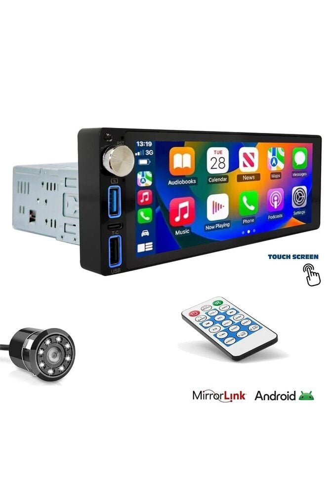 MEGAVOX MGX-MP686 Oto Teyp Single Dın 6.9 İnç 4X55W Bluetooth Mirrorlink