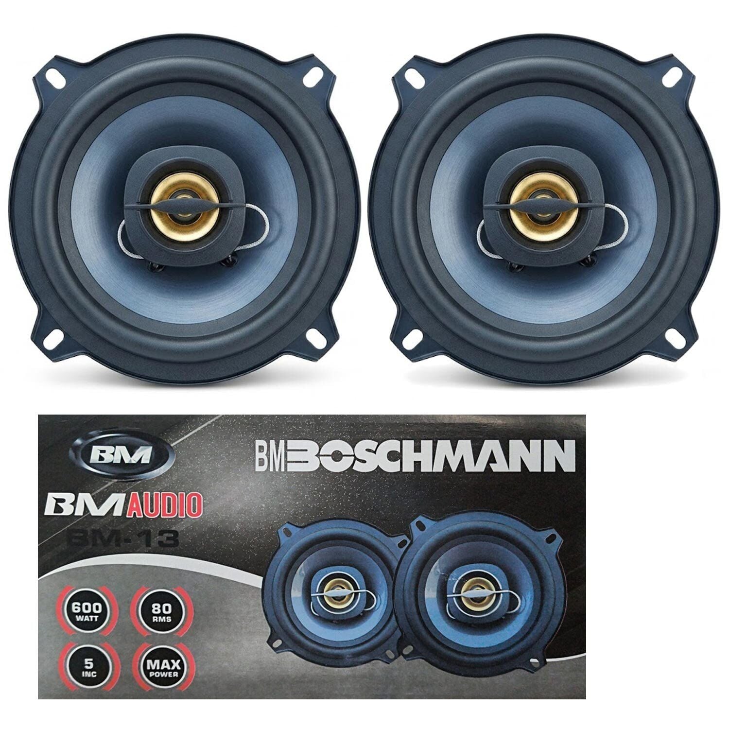 BOSCHMANN BM-13 Turbo Oto Koaksiyel Hoparlör 13cm 600 Watt 80W RMS Tweeterli 2 Adet