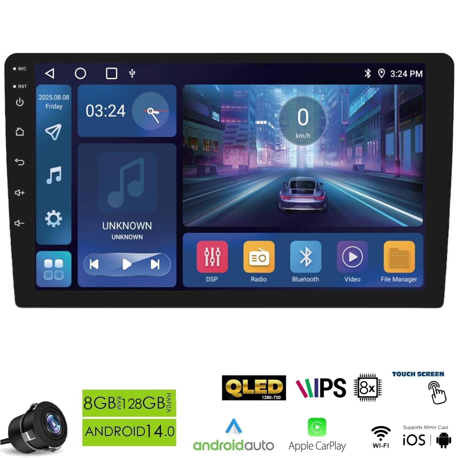 NEWFRON NF-D7893 Android Araç Multimedya 9.5 İnç 8+128GB 8 Çekirdek Android 13