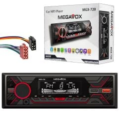 MEGAVOX MGX-720 Oto Teyp 4X60 Watt Bluetooth 2xUsb Sd Fm Aux 7 Renk