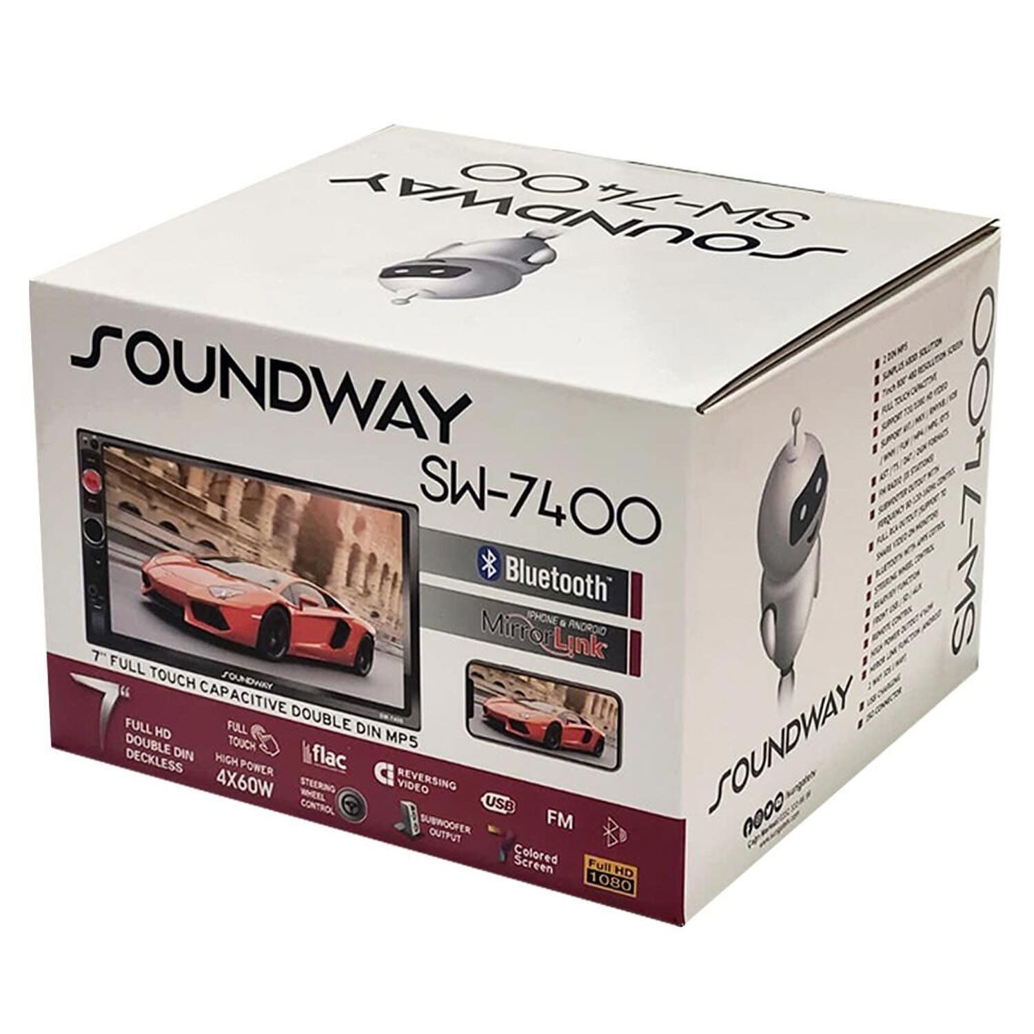 SOUNDWAY SW-7400 Double Teyp 7 İnç 4x60 Watt Mirrorlink