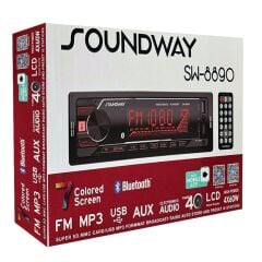 SOUNDWAY SW-8890 Araç Oto Teyp 4X60 Watt BT 2XUSB AUX FM APP Kontrol 7 Renk Ekranlı