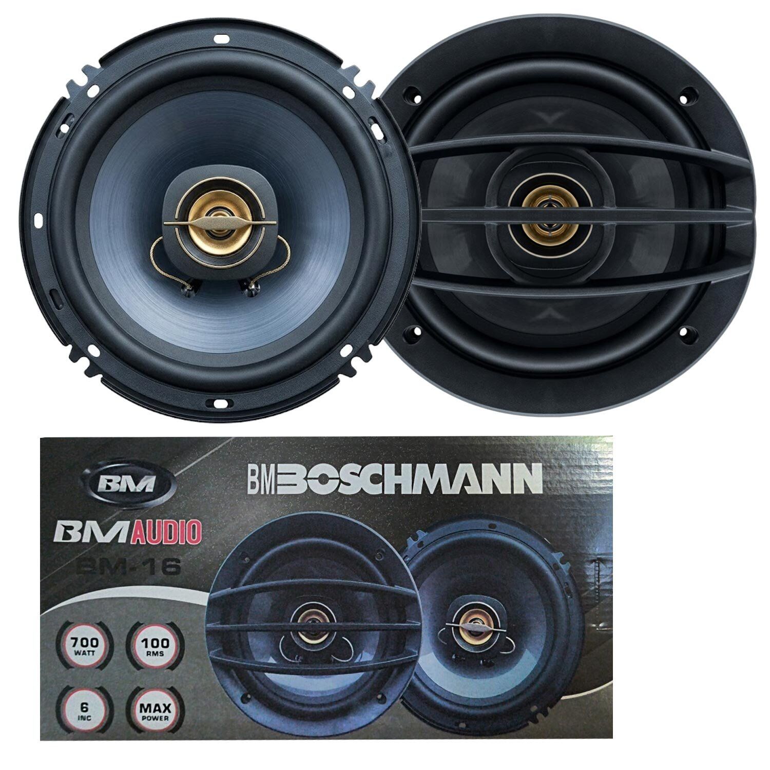 BOSCHMANN BM-16 Turbo Oto Koaksiyel Hoparlör 16cm 700 Watt 100W RMS Tweeterli 2 Adet