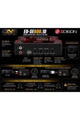 Edison ED-SE600.1D Micro Class D Mono Amfi 400W RMS Hi-Level Giriş Bass Kontrol Dahil