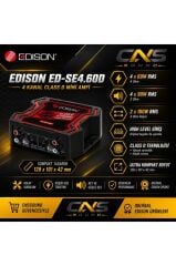 Edison ED-SE4.60D 4 Kanal Mini Class D Oto Amfi 4x60 RMS