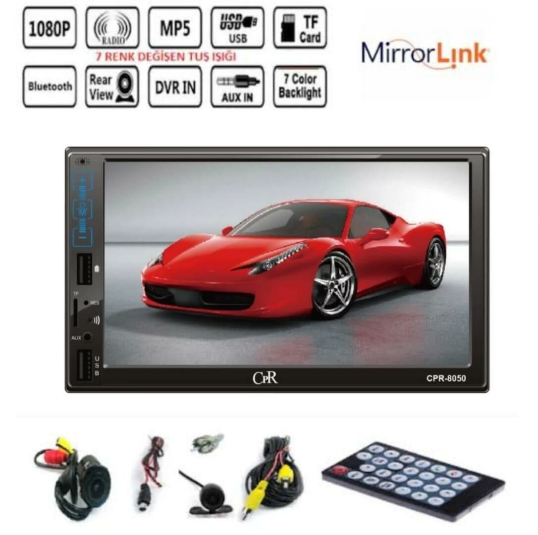 Cpr-8050 4X60 Usb Bt Sd Kart Aux 7 Inç Ful Hd +Kamera Dabıl Teyp