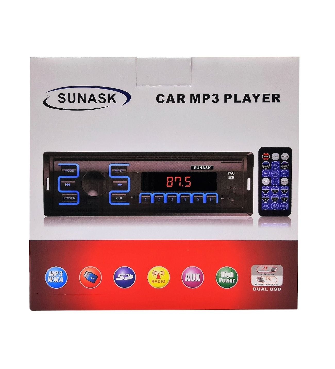 Sunask Mny-01 Teyp Bluetooth Çift USB Giriş