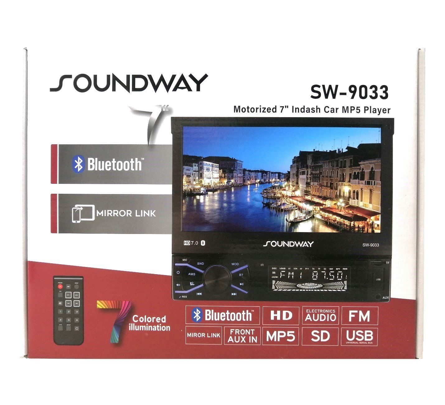 Sondway SW-9033 7 Inch Indash Teyp Bluetooth USB SD Mirror Link Kumanda