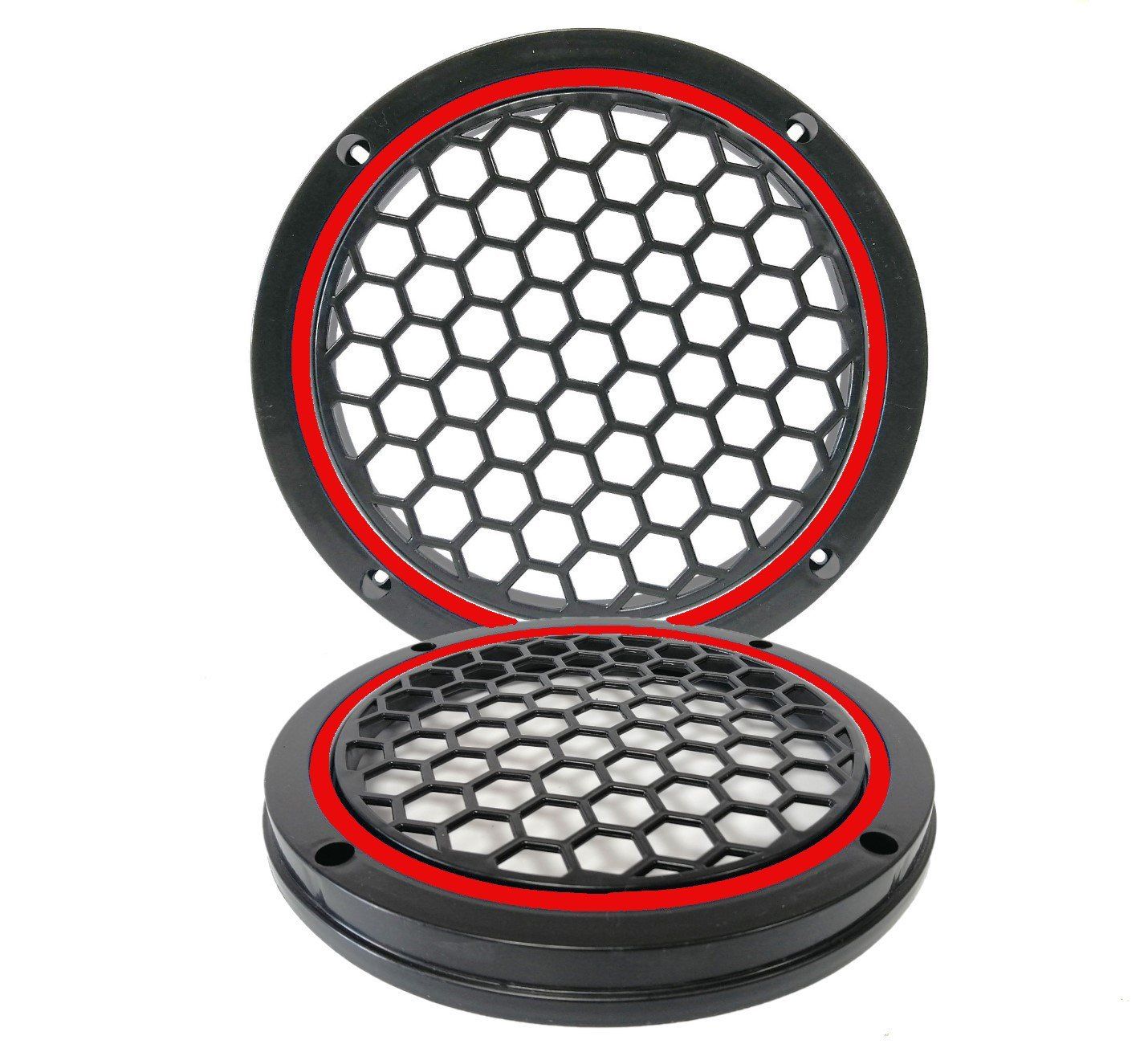 Garaj Dünyası Kırmızı Neon Ledli 16 Cm 2’li Hoparlör Kapağı