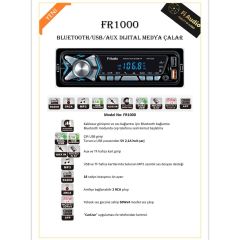 Fİ AUDIO FR-1000 Oto Teyp 4X50 Watt Bluetooth CarLive 2xUsb Sd Fm Aux