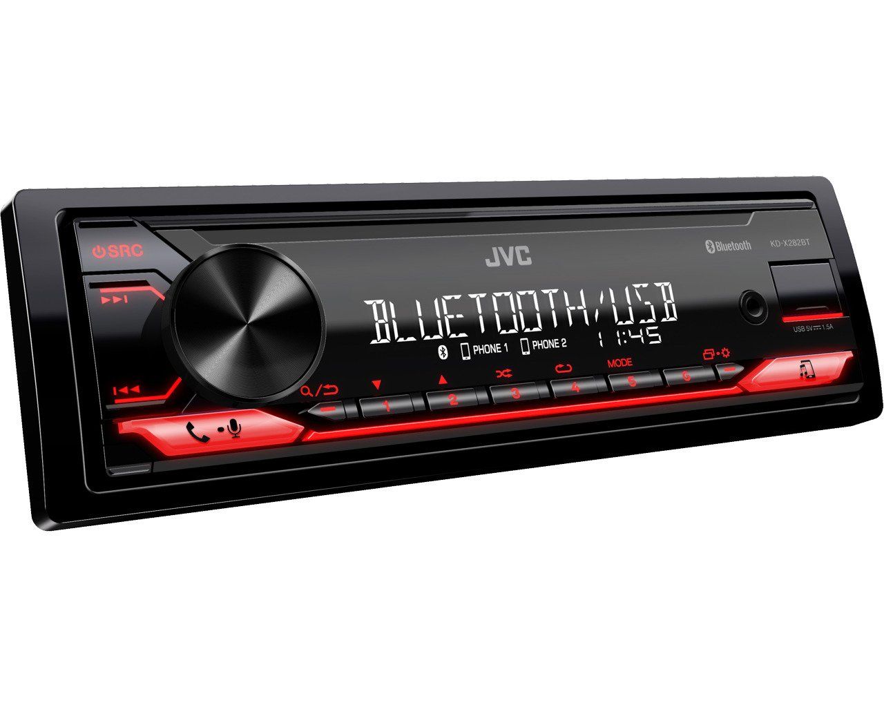 JVC KD-X282BT Amfi Çıkışlı Süper Bass Seri Oto Teyp Bluetooth 13 Band EQ USB AUX App Kontrol