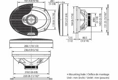 Kenwood KFC-PS6977 PS Serisi Oval Hoparlör 3 Yollu 570W Maksimum 130W RMS