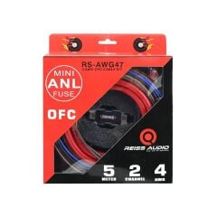 Reiss Audio RS-AWG47 4Ga OFC Profesyonel %100 Bakır Amfi Kablo Seti Yeni seri