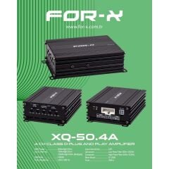 FOR-X XQ-50.4A 4 KANAL D SINIF TAK VE ÇALIŞTIR AMPLİFİKATÖR 4*50W RMS