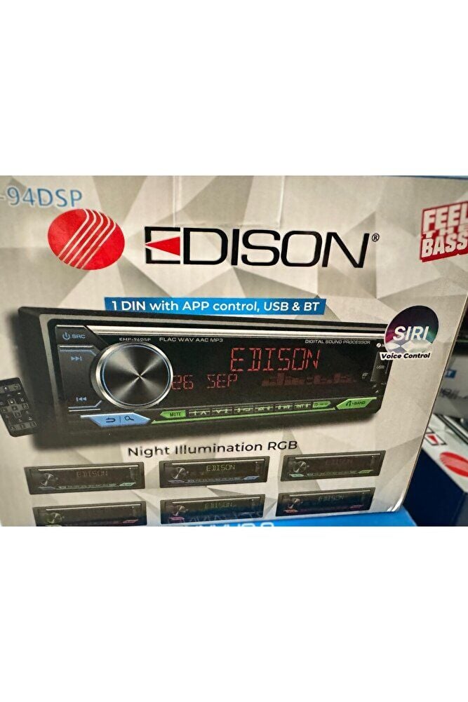 EDISON EMP DSP USB AUX BLUETOOTH FM RADİO OTO TEYP MP3 4X55 WATT YENİ