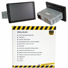 Twogo Go-İ-Şahin9 MP5 Monitör 9 inç HD DokunmatikEkran Carplay/And Auto/60Wx4/USB/BT/Aux/FM/Tek DIN